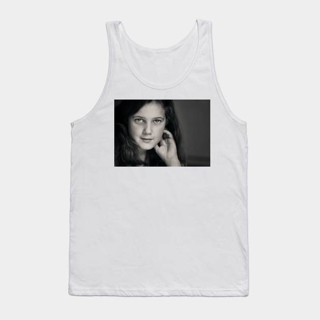 The poetry that fills her heart shows in her eyes. Tank Top by micklyn